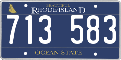 RI license plate 713583