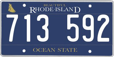 RI license plate 713592