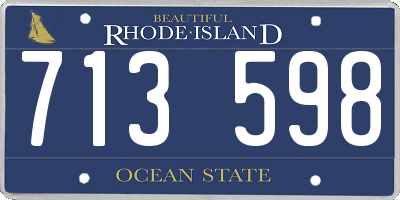 RI license plate 713598