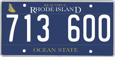 RI license plate 713600