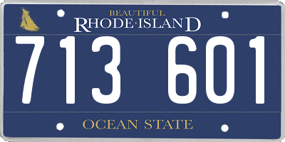 RI license plate 713601
