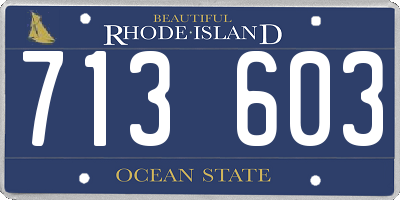 RI license plate 713603