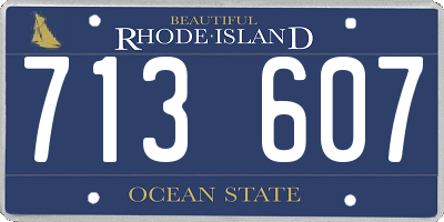 RI license plate 713607