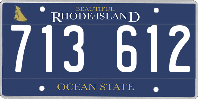 RI license plate 713612