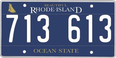 RI license plate 713613