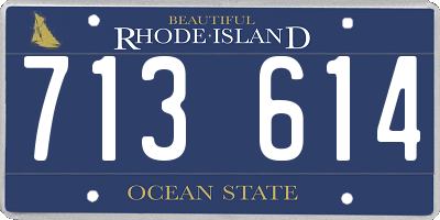 RI license plate 713614