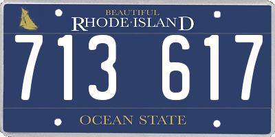 RI license plate 713617