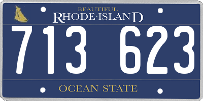 RI license plate 713623
