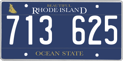 RI license plate 713625