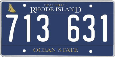 RI license plate 713631