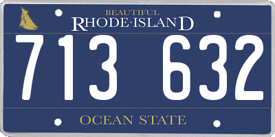 RI license plate 713632