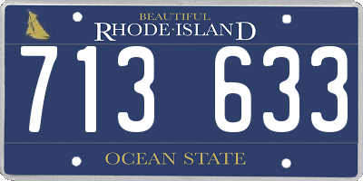 RI license plate 713633