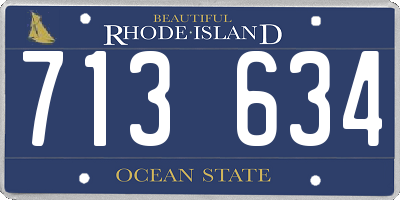 RI license plate 713634