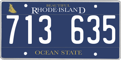 RI license plate 713635