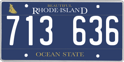 RI license plate 713636