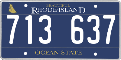 RI license plate 713637