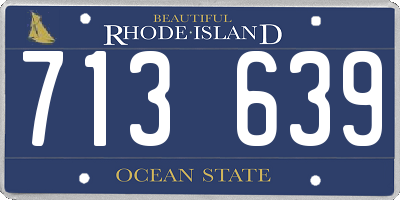 RI license plate 713639