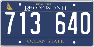 RI license plate 713640