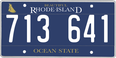 RI license plate 713641