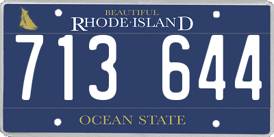 RI license plate 713644
