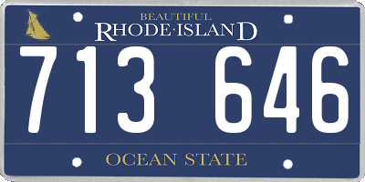 RI license plate 713646