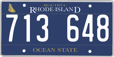 RI license plate 713648