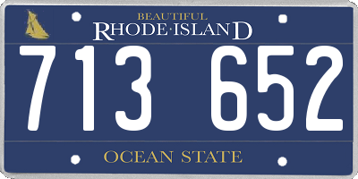 RI license plate 713652
