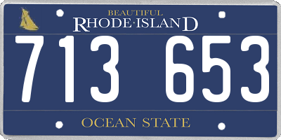 RI license plate 713653