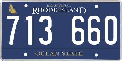RI license plate 713660