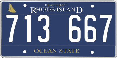 RI license plate 713667