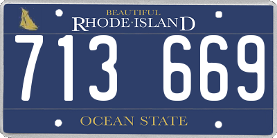RI license plate 713669