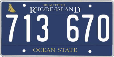 RI license plate 713670