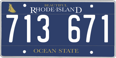 RI license plate 713671