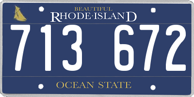 RI license plate 713672