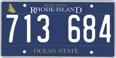 RI license plate 713684
