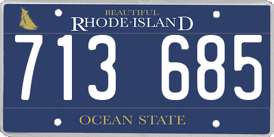 RI license plate 713685