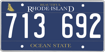 RI license plate 713692