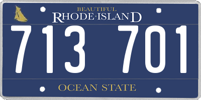 RI license plate 713701