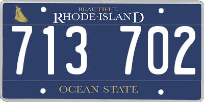 RI license plate 713702