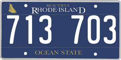 RI license plate 713703