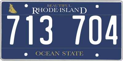 RI license plate 713704