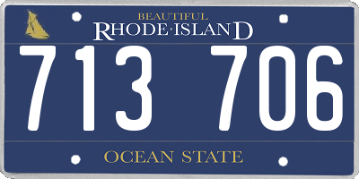 RI license plate 713706