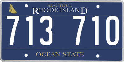 RI license plate 713710
