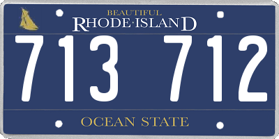 RI license plate 713712