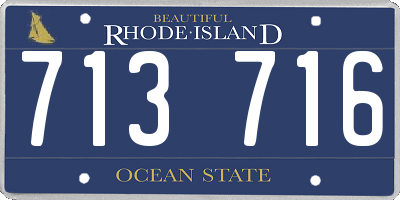 RI license plate 713716