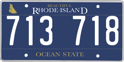 RI license plate 713718