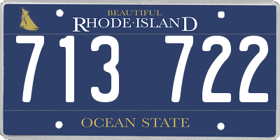 RI license plate 713722