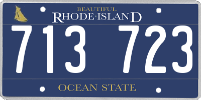 RI license plate 713723