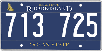 RI license plate 713725