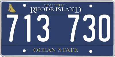 RI license plate 713730